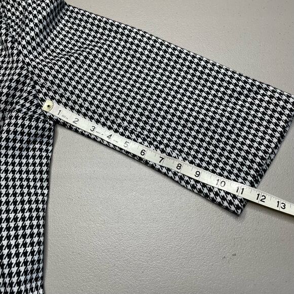 Nine West Open Front Houndstooth Lapel Blazer Jacket Black White Womens Large - Picture 11 of 11
